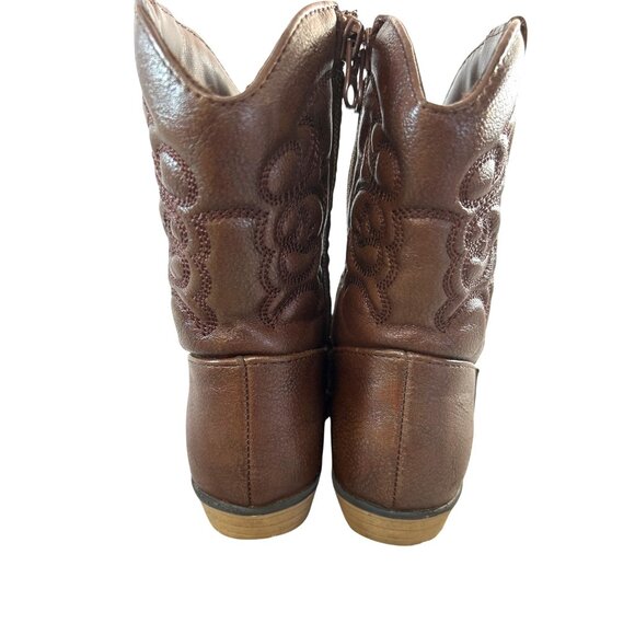Cat & Jack Toddler Girls Boots Cowgirl Brown Zip Size 11 - Picture 4 of 10
